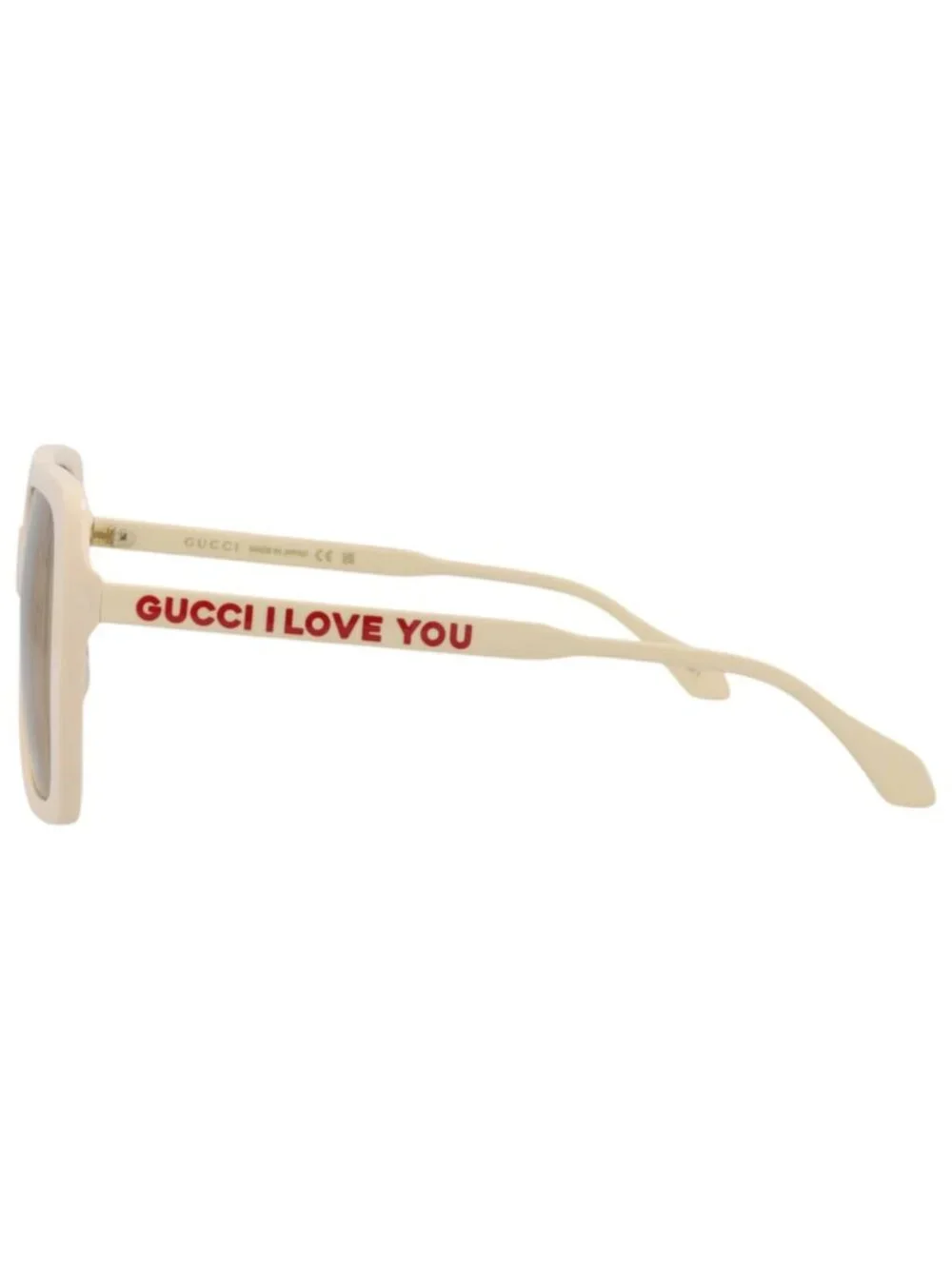New Gucci Women's Eyeglasses Square Rectangle Ivory Ivory Brown